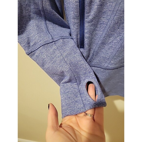 Lululemon Stride Jacket Heathered Blue Size 6 Full Zip Hooded Athletic Gym Dance - Picture 3 of 6